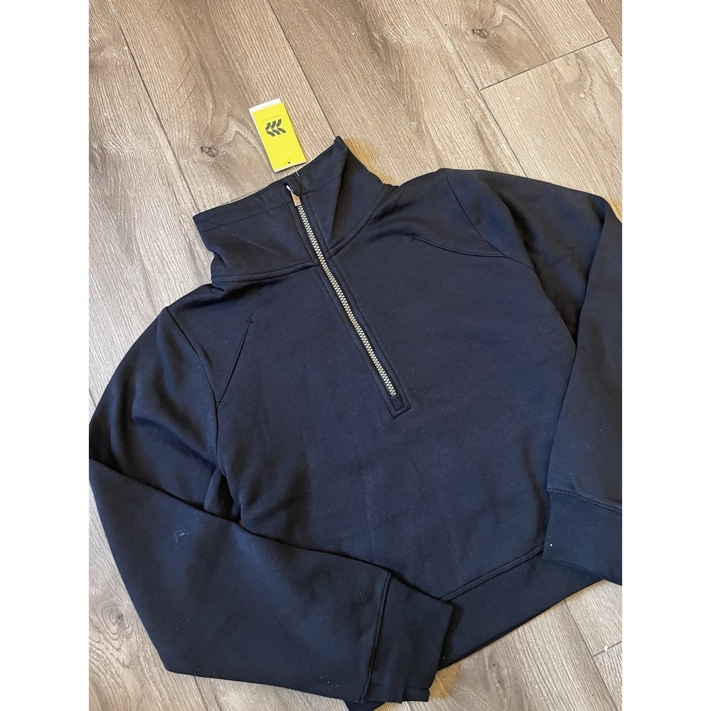 NWNT All In Motion Active Hooded GYM Sweatshirt Navy Blue Size Small Women's - Picture 3 of 5